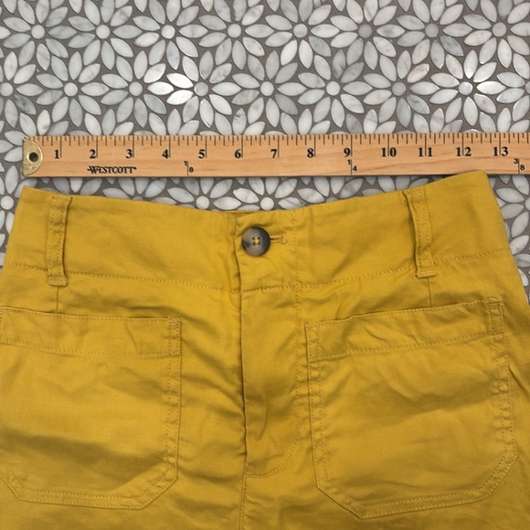 Women's Anthropologie Maeve Colette Shorts in Mustard Yellow, Size 26 - Picture 4 of 4